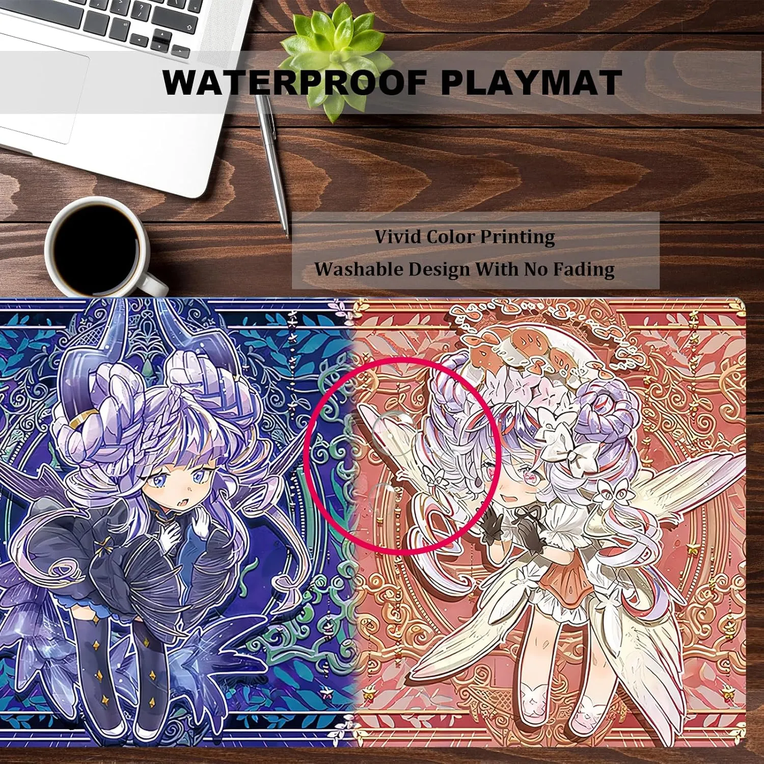 Ygo Playmat - Card Rubber Mat Duel Mat Gaming Competition Pad - Card Binder Deck - 23.6x13.7in (No Zones)