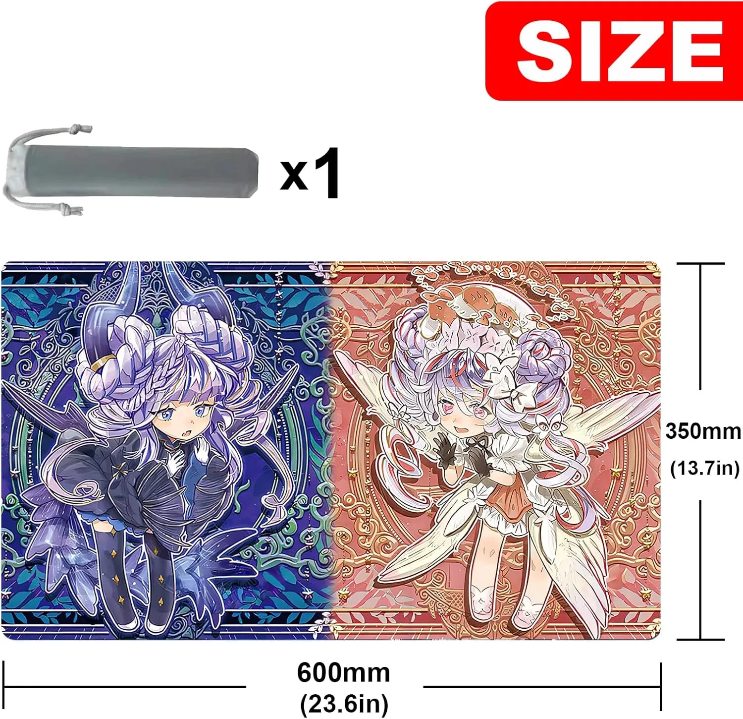Ygo Playmat - Card Rubber Mat Duel Mat Gaming Competition Pad - Card Binder Deck - 23.6x13.7in (No Zones)