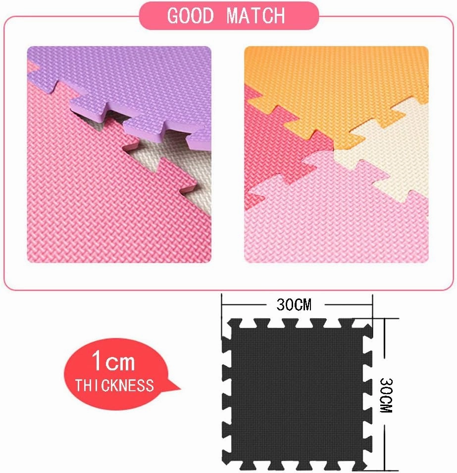 YIMINYUER® 20 Tiles (30cm×30cm×1cm Each Tile) Baby Soft Puzzle Play Mats, Kids Thick EVA Foam Floor, Toddlers & Children's Soft Interlocking Mat R01R04R12G301020