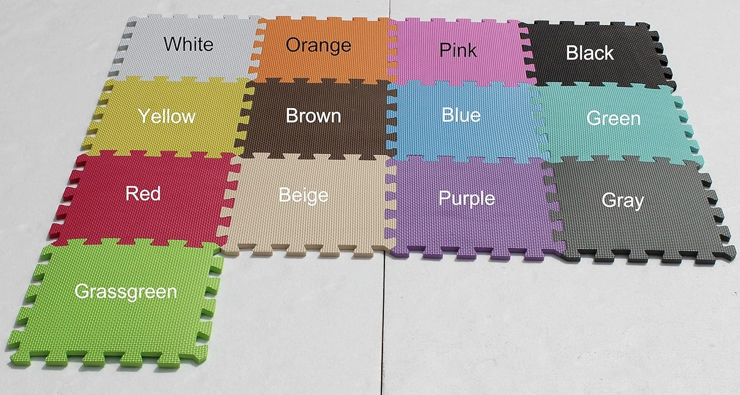 YIMINYUER® 20 Tiles (30cm×30cm×1cm Each Tile) Baby Soft Puzzle Play Mats, Kids Thick EVA Foam Floor, Toddlers & Children's Soft Interlocking Mat R03R10G301020