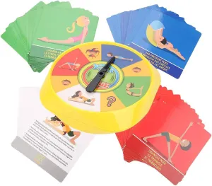 Yoga Pose Cards, Yoga Spinner Game, Kids Yoga Cards Kit, Interactive Yoga Card Game for Friends Play Exercise Party