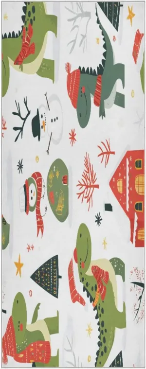 Yoga Towel Cute Green Dinosaurs Hot Yoga Mat Towel with Grip Dots Sweat Absorbent Non-Slip for Hot Yoga, 24" x72",Soft Yoga Blankets with Travel Bag,Pilates and Workout