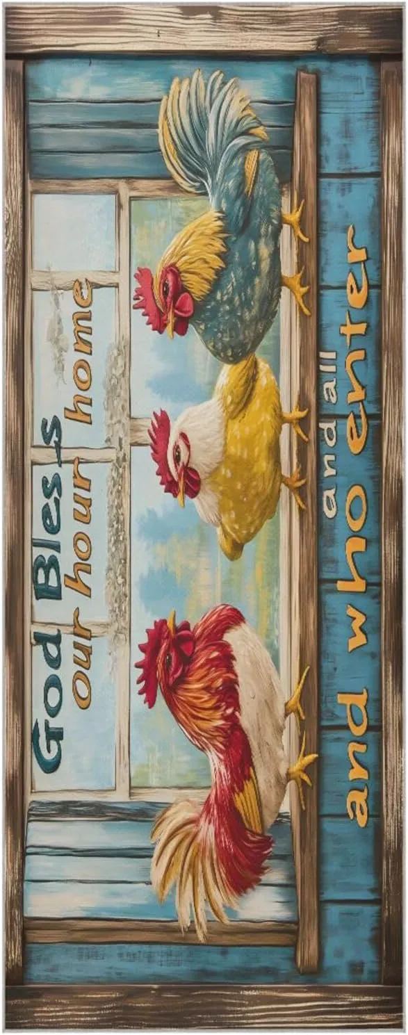 Yoga Towel Lovely Country Rooster Hot Yoga Mat Towel with Grip Dots Sweat Absorbent Non-Slip for Hot Yoga, 24" x72",Soft Yoga Blankets with Travel Bag,Pilates and Workout