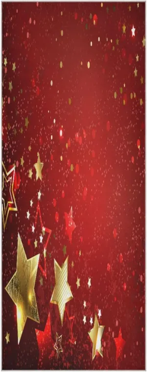 Yoga Towel Red Stars Pattern Hot Yoga Mat Towel with Grip Dots Sweat Absorbent Non-Slip for Hot Yoga, 24" x72",Soft Yoga Blankets with Travel Bag,Pilates and Workout