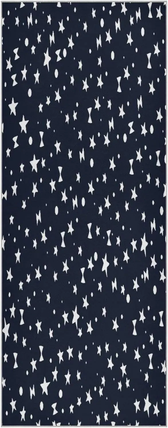 Yoga Towel Star and Bow Knot Hot Yoga Mat Towel with Grip Dots Sweat Absorbent Non-Slip for Hot Yoga, 24" x72",Soft Yoga Blankets with Travel Bag,Pilates and Workout