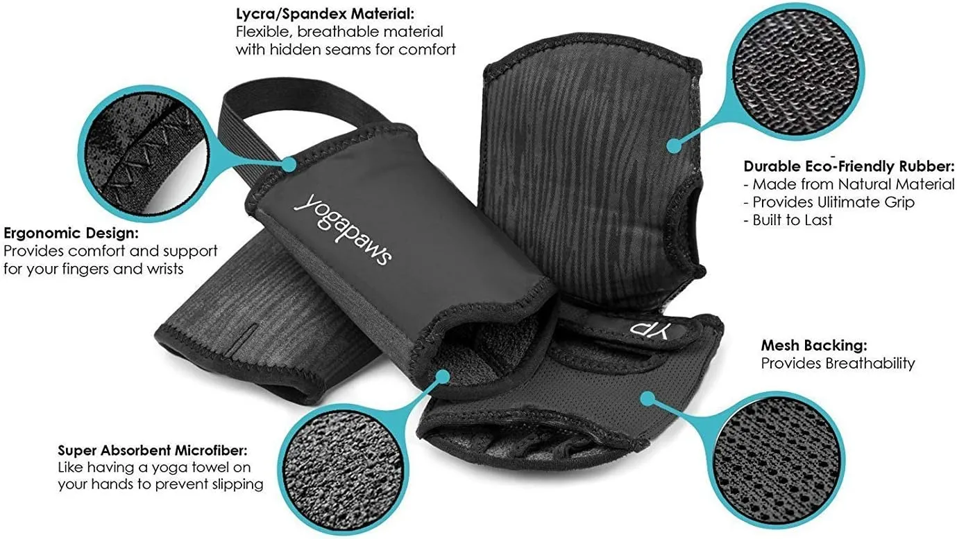 YogaPaws Elite Padded Non Slip Yoga Gloves and Yoga Socks for Women and Men
