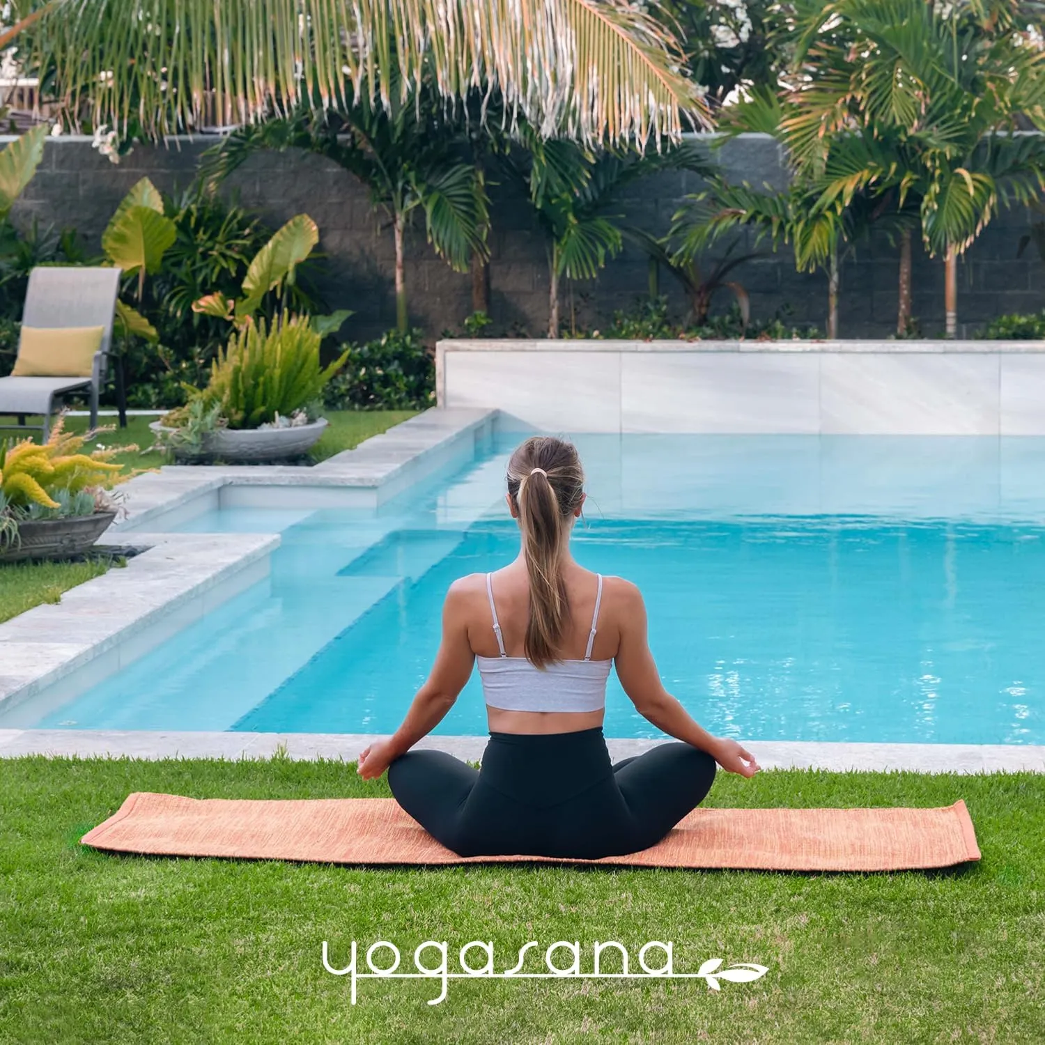 Yogasana Organic Cotton Yoga Mat - Non Slip Hand-Woven Foldable Yoga Rug Provides Excellent Comfort, Traction & Support - Travel Extra Thick Yoga Mats for Indoor & Outdoor Use - 24 x 72 Inches