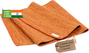 Yogasana Organic Cotton Yoga Mat - Non Slip Hand-Woven Foldable Yoga Rug Provides Excellent Comfort, Traction & Support - Travel Extra Thick Yoga Mats for Indoor & Outdoor Use - 24 x 72 Inches