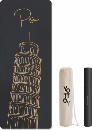 YOTTOY City Landmark Yoga Mat,72"x26"x6mm Hot Yoga Mat with coconut Anti-Tear Design and Friendly Natural Rubber Yoga Mat with Strap and Bag