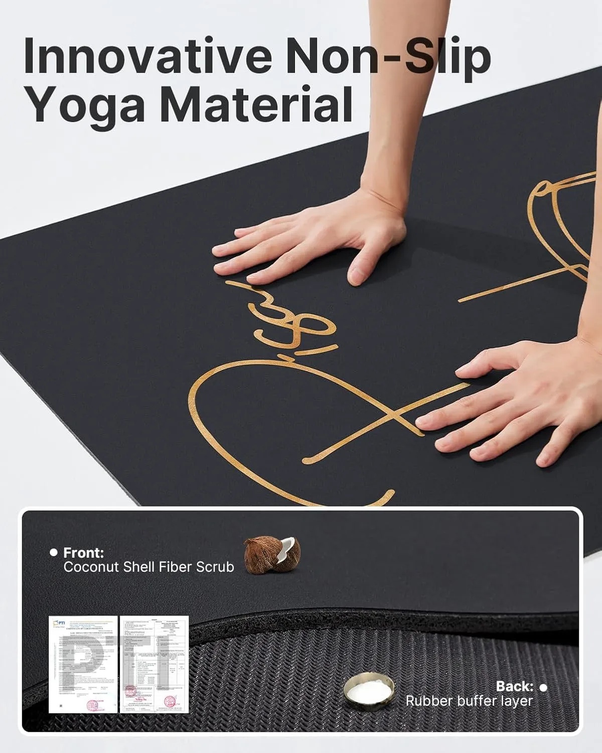 YOTTOY City Landmark Yoga Mat,72"x26"x6mm Hot Yoga Mat with coconut Anti-Tear Design and Friendly Natural Rubber Yoga Mat with Strap and Bag