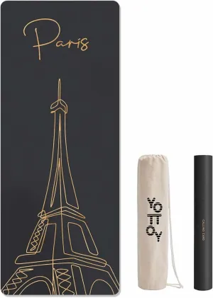 YOTTOY City Landmark Yoga Mat,72"x26"x6mm Hot Yoga Mat with coconut Anti-Tear Design and Friendly Natural Rubber Yoga Mat with Strap and Bag