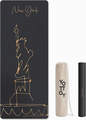 YOTTOY City Landmark Yoga Mat,72"x26"x6mm Hot Yoga Mat with coconut Anti-Tear Design and Friendly Natural Rubber Yoga Mat with Strap and Bag
