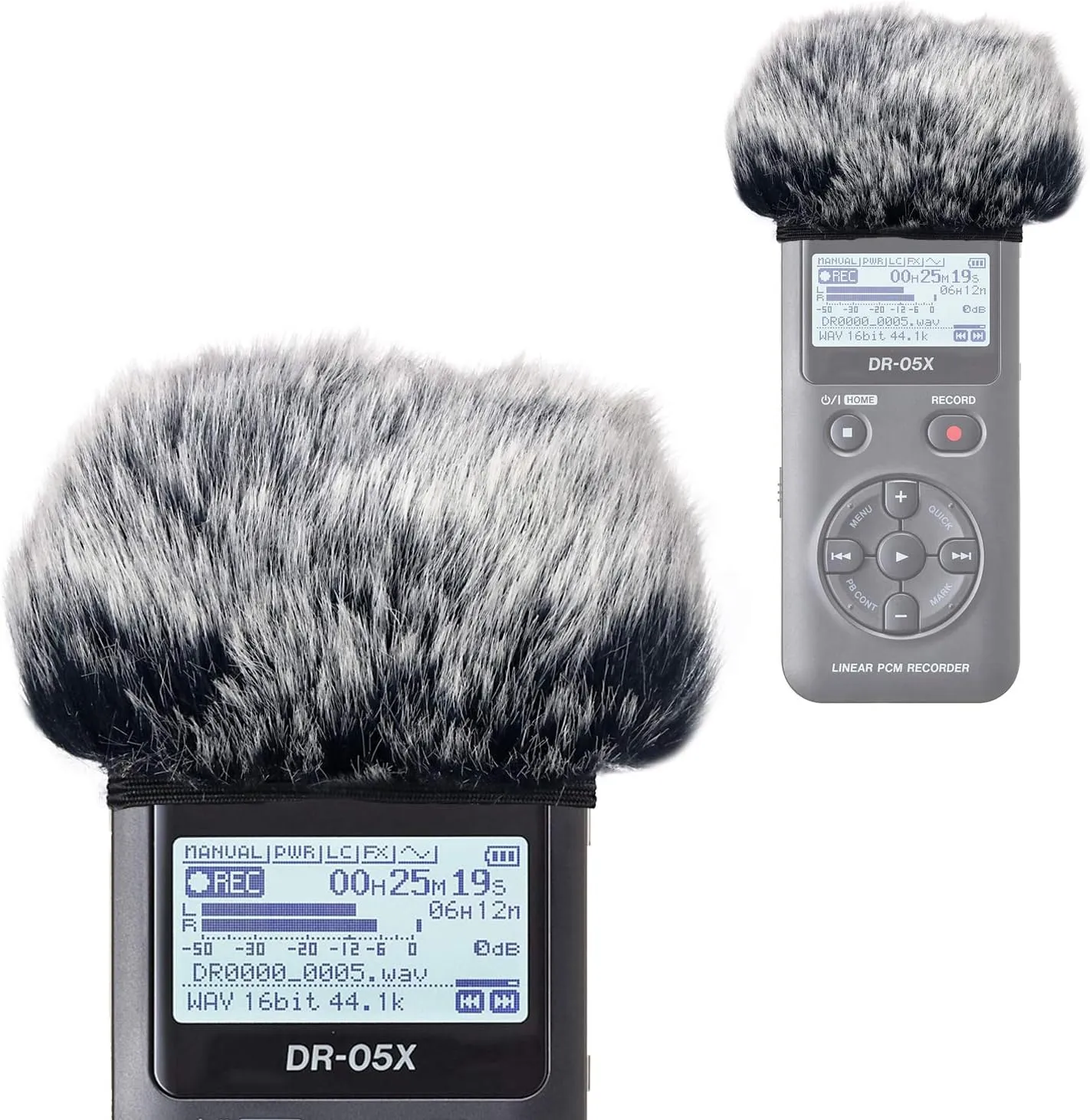 YOUSHARES DR05X Windscreen Muff for Tascam DR-05X DR-05 Portable Recorders, DR05X Mic Deadcat Windshield Windscreen Artificial Fur Wind Screen