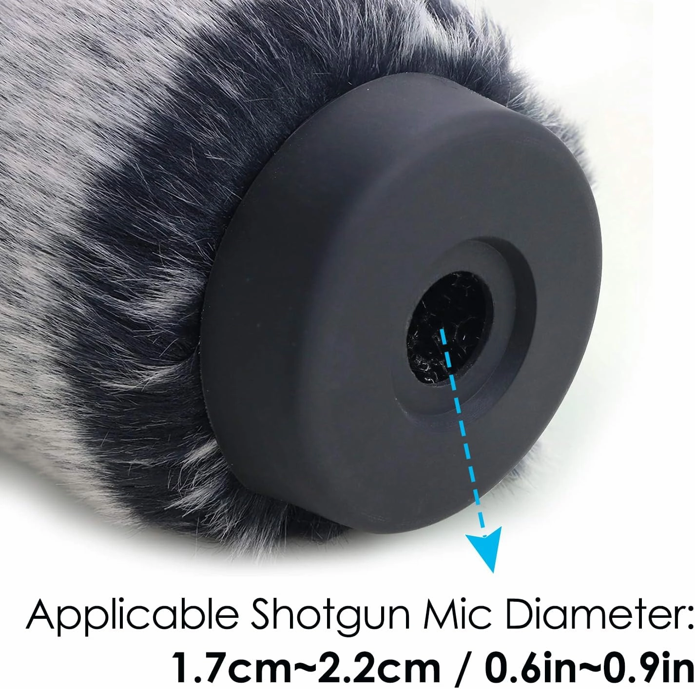 YOUSHARES NTG Furry Microphone Wind Shield - Windscreen/Windmuff for Rode VideoMic NTG and Microphones with Maximum Slot Length of 100mm (3.9") and Diameter of 18-24mm (Black White)