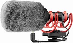 YOUSHARES NTG Furry Microphone Wind Shield - Windscreen/Windmuff for Rode VideoMic NTG and Microphones with Maximum Slot Length of 100mm (3.9") and Diameter of 18-24mm (Black White)
