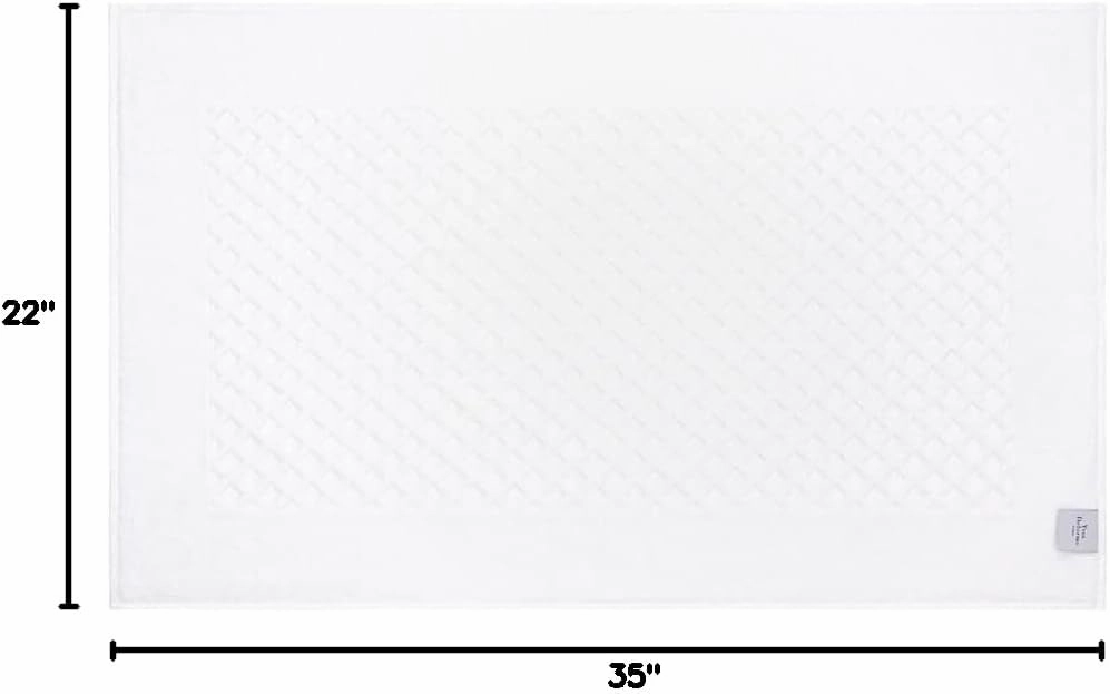 Yves Delorme Etoile Blanc Bath Mat | Cotton | Luxury Mat from Portugal