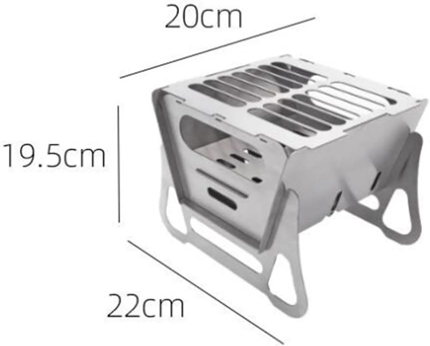 zeng Portable Stainless Steel Camping Grill – Foldable BBQ Charcoal Grill for Outdoor Cooking, Camping, Picnics (7.87"x8.66"x7.68", 5 lbs)
