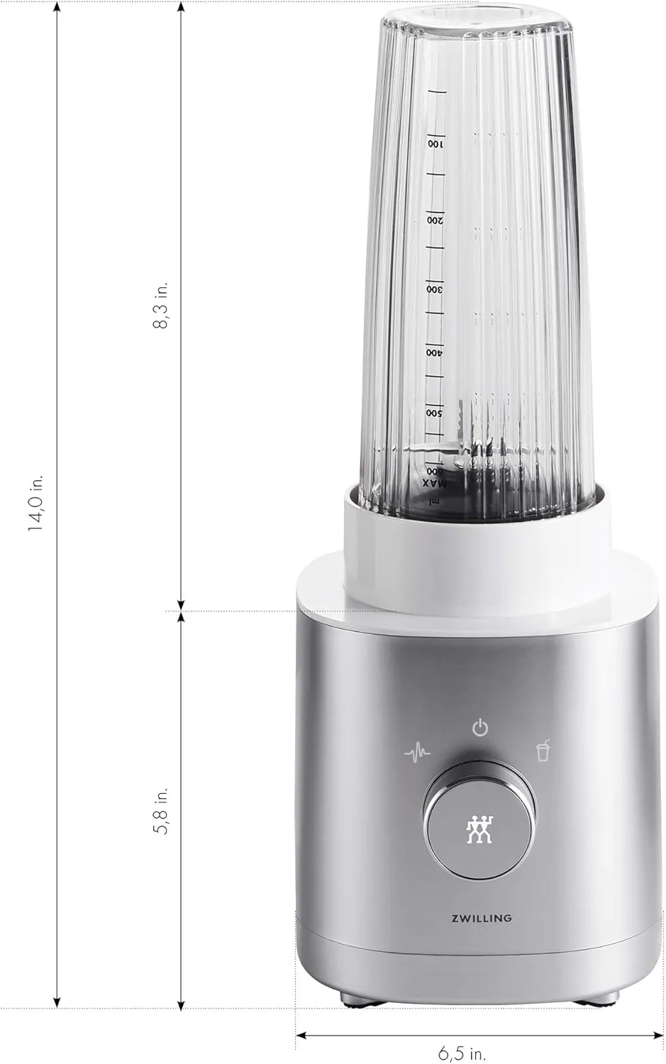 ZWILLING Enfinigy 20-oz. Personal Smoothie Blender with App, Innovative German Engineering, Household Appliance, Silver